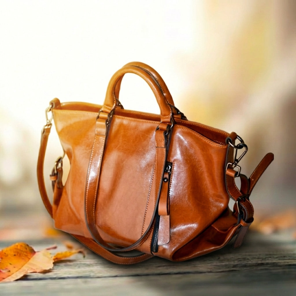 Brown Oil Wax Leather Looper Bag