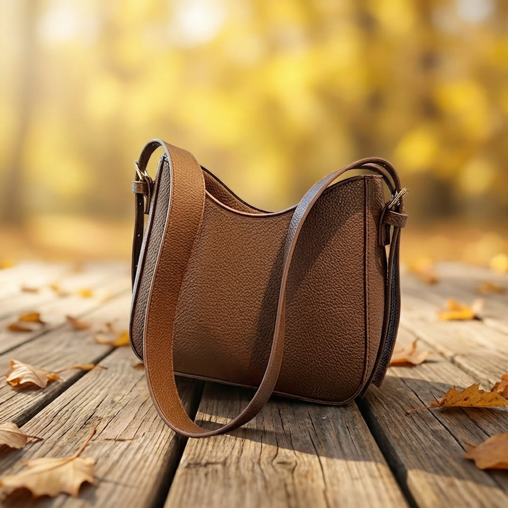 Brown lychee pattern (with lining and oil edge)